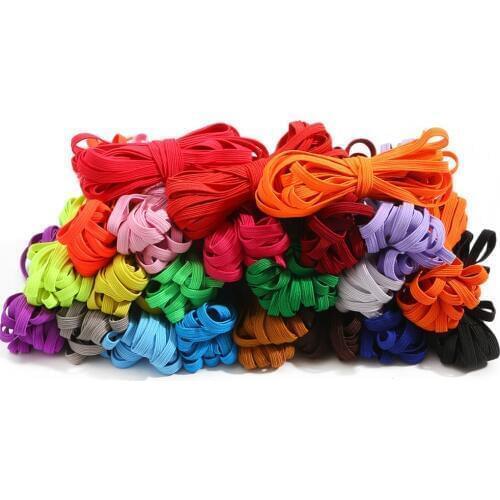 6mm Flat High Elastic Thread Cord Rope Rubber Band Spandex Ribbon Sewing Lace Trim Waist Band Garment Accessories 5Meters