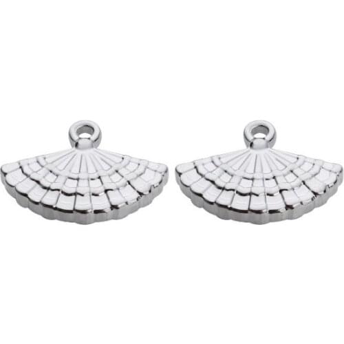 10pcs/lot 12*16mm fan Connector Metal Alloy Pendant For DIY bracelet Jewelry Making df433