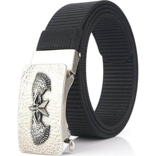 Casual Nylon Belt Automatic Buckle Young Tooling Belt Trendy Korean Korean Braided Unisex Denim Belt Belt Width Buckle Length
