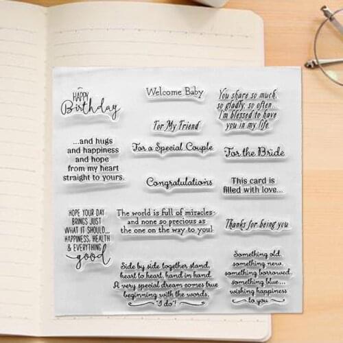 Transparent Stamp Silicone Seal Sheet For DIY Scrapbook Craft Card Album E56C