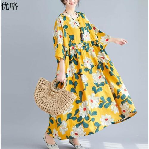 QIAOXICUN Summer Dresses With Sleeves