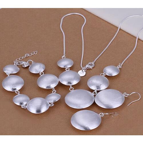 S019 Wholesale,silver color jewelry set, fashion jewelry set Round Cow Three-Piece Jewelry Set