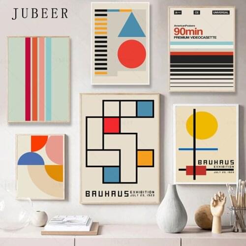 Nordic Retro Geometric Pattern Poster Abstract Line Canvas Painting on The Wall Pictures for Living Room Home Cuadros Home Decor