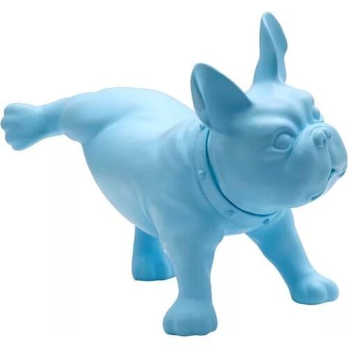 Modern PE Plastic Bulldog Sculpture Puppy Statue Abstract Animal Model Figurine French British American Old Home Decoration Gift