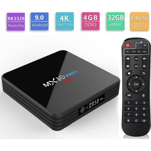 MX10 PRO Android 9.0 Smart TV BOX RK3328 4GB 32GB TV receiver 4K Wifi Media player Play Store Free Apps Fast Set top Box