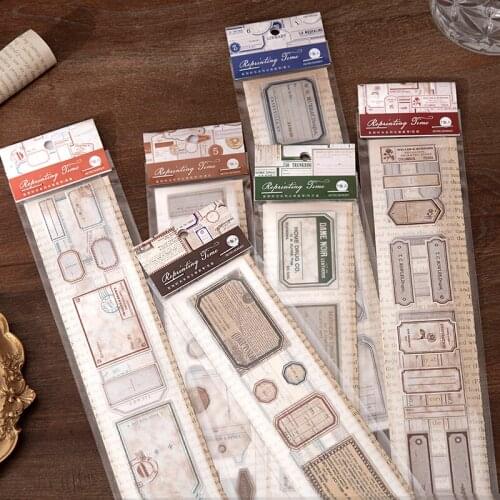 6 Design Unique Decorative Stickers Retro Tapes for Scrapbooking Bullet Journaling Vintage Stationery Office School Supply