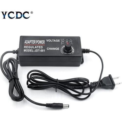 DC 3-12V/3-24V/4-24V/9-24V LED Universal Adjustable Power Supply Adapter With Display Screen of Voltage Regulated US EU Plug