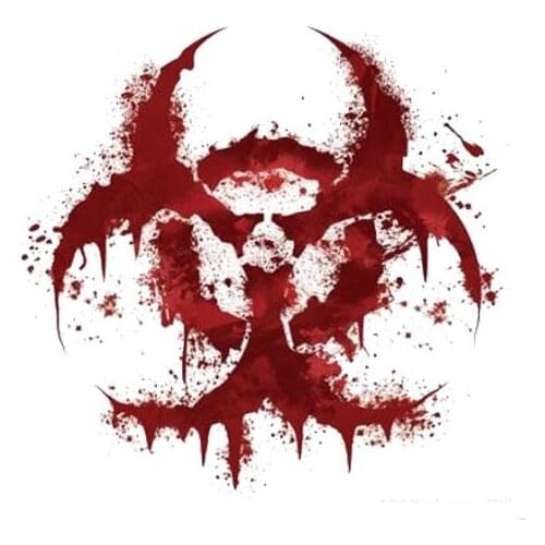 Terror WHITE BLOODY BIOHAZARD V2 Bloody Personality Car Sticker Reflective Motorcycle Parts Waterproof Sun Protection Anti-UV
