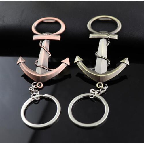 500pcs Vintage Anchor Shaped Bottle Opener Keychain Beer Opener Unique Gift Wine Opener Bar Drinking Accessories SN263