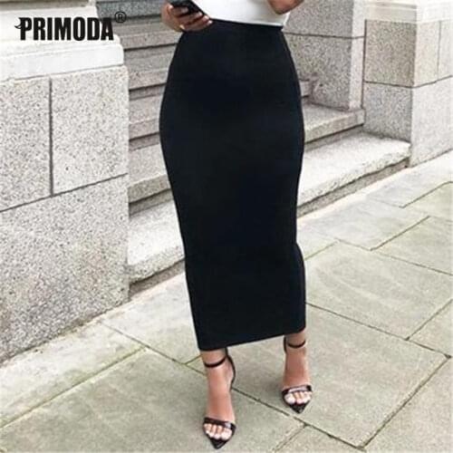 High Waist Elastic Woman Pencil Skirts Sexy Elegant Bodycon Slim Skinny Black Street Party Nitgt Club Maxi Long Skirt PR2310G