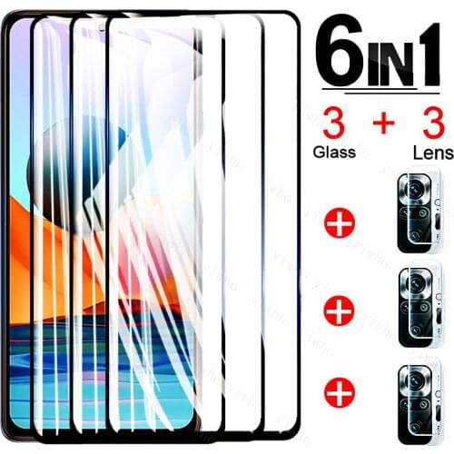 6 in 1 Tempered ProtectIve Glass For Xiaomi Redmi Note 10 Pro Note 10S 10 5G Screen Protector Camera Lens Film Note10 Pro Glass