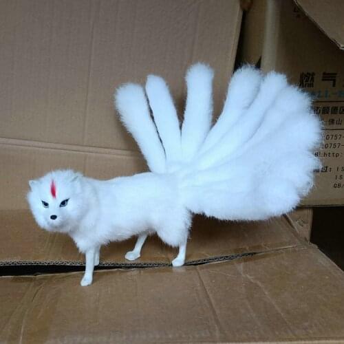 Creative new real life red point white fox model plastic&furs simulation nine-tails fox doll gift about 38x10x15cm xf2827