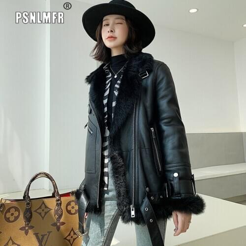 New Arrival High Quality Warm Jackets for Women Natural Fox Fur Collar Classic Women Jacket Basic Outerwear Moto Biker Jacket