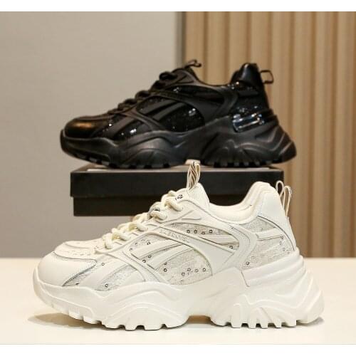 Autumn Women Casual Sneakers Ladies Brand Slip On Shoes Girls Real Leather Sport Sneakers Female Chunky Sneakers Trainers New