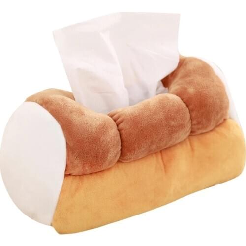 1pc 25cm Lovely Simulation Bread Toast Plush Tissue Box Stuffed Cotton Funny Toothpaste Creative Home Decor Girl Birthday Gifts