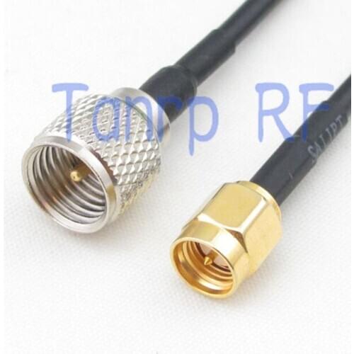 10pcs 8in mini UHF male PL259 plug to SMA male plug RF connector adapter 20CM Pigtail coaxial jumper cable RG174 extension cord