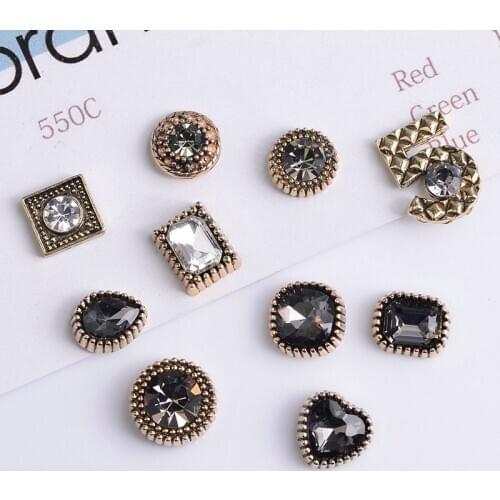 10 Pcs/Lot Rhinestone Pearl Flower Plate Diamond Button Jewelry Scarf For Hair Accessories Sewing Decorative Clothing Coat