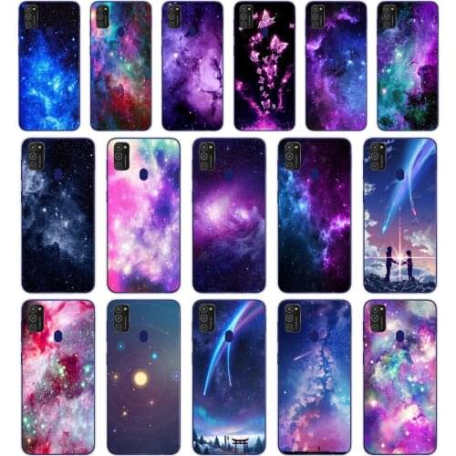 165 Spaceship Constellation Stars Moon Soft Silicone Tpu Cover phone Case for Samsung Galaxy M11 M21 A20 A20E A20S S10 S20 Plus