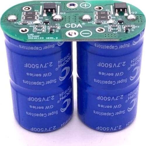 2pcs 2.7V 500F Super Farad Capacitor Single Row 5.4V 250F Low ESR Ultracapacitor