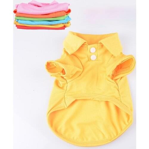 2021 Fashion Big Size Candy Color Summer Dog T-shirt Pure Cotton Dog Clothes for French Bulldog Soft Breathable Pet Costume