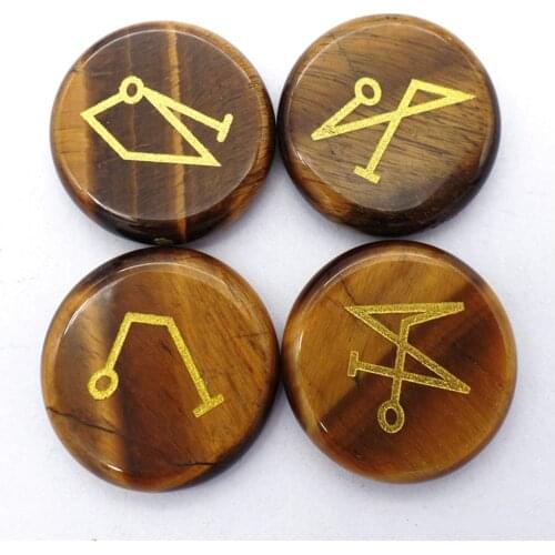 4Pcs/set 25x6mm Wholesale Natural Brown Tiger Eye Gem Seven Chakras Reiki Healing CAB DIY Jewelry Accessories S176