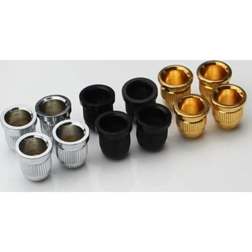 4 Pcs String mounting ferrules for bass guitar Chrome/ Black/ Gold