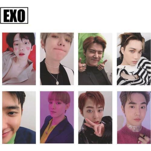 8pcs/set K-POP EXO New Album LOVE SHOT Photo Card Self Made Paper Lomo Card For Fans Gift Collection