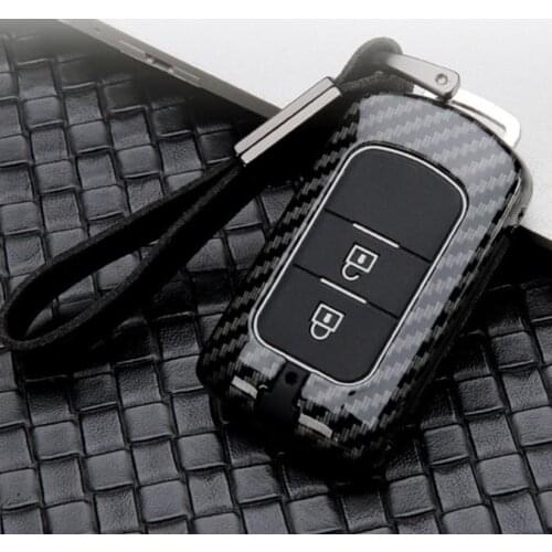 Car Carbon Fiber Key Cover Case Sleeve For Mitsubishi Outlander Lancer Pajero Sport ASX RVR L200 2/3 Button Smart Key