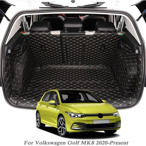 Car Styling PU Leather Trunk Mat Rear Liner Cargo For Volkswagen Golf MK8 2020-PresentWaterproof Carpet Protector Auto Accessory