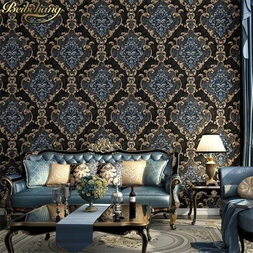 Beibehang European relief Damascus wallpaper for walls 3 d Luxury mural Damask Wall paper Rolls living room decoration bedroom