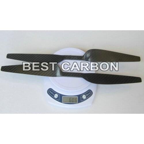 Free shipping 2 Pairs High quality 16" long .pitch 5.0" ,3K Carbon fiber CW/CCW propeller for RC Multi-Copter Quadcopter