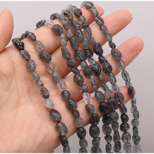 Hot Selling Natural Stone Irregular Black Hair Quartz Loose Beads For DIY Jewelry Making Necklace Bracelet Earrings Accessory