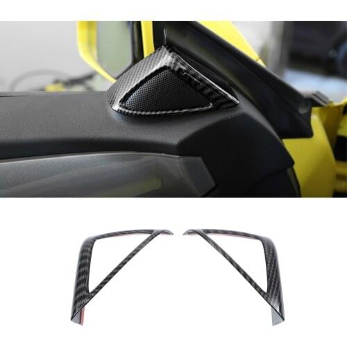 For Chevrolet Camaro 2010 2011 2012 2013 2014 2015 A-pillar Horn Decoration Cover Car Interior Accessories ABS Red Carbon Fiber