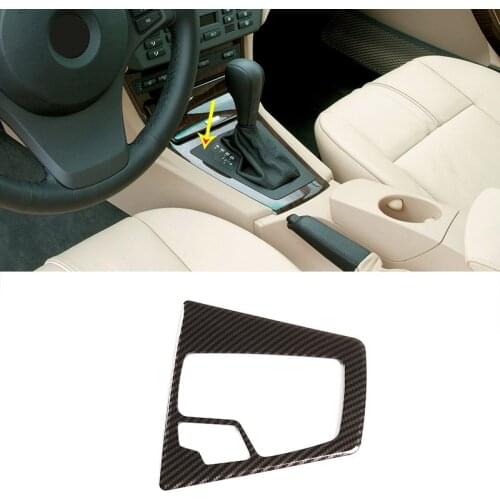 For BMW X3 E83 2003-2010 Car styling ABS Silver/Carbon Fiber Car Console Gear Panel Frame Cover Trim Stickers Car Accessories