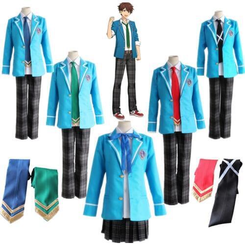 Hot Ensemble Stars Knights Tsukinaga Leo Trickstar Hokuto Hidaka Narukami Arashi Aoi Yuta Akehoshi Subaru Cosplay School Uniform
