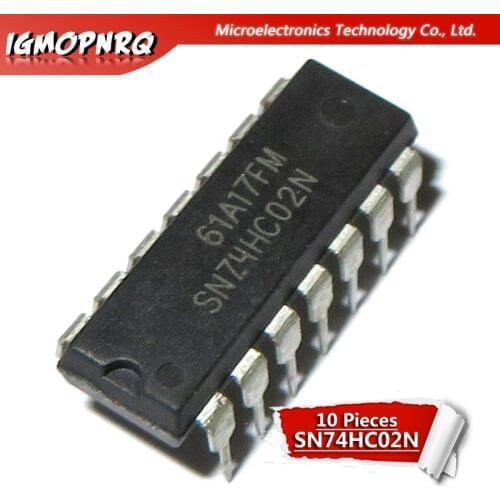 10pcs 74HC02N 74HC02 SN74HC02N SN74HC02 DIP-14 Logic Gates QUAD 2-INPUT NOR GATE new original