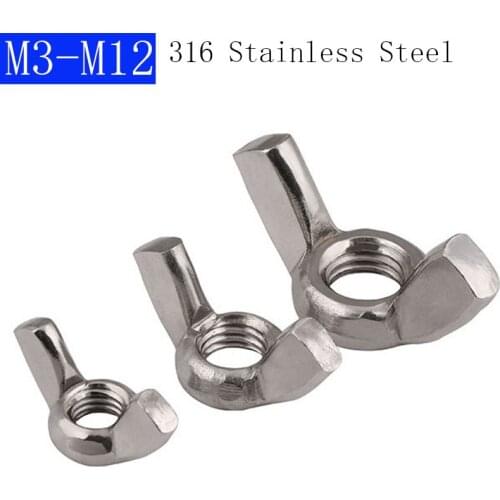 M3 M4 M5 M6 M8 M10 M12 316 Stainless Steel Castellated Thumb Wings Nut Wingnuts DIN 315 A4 - 70