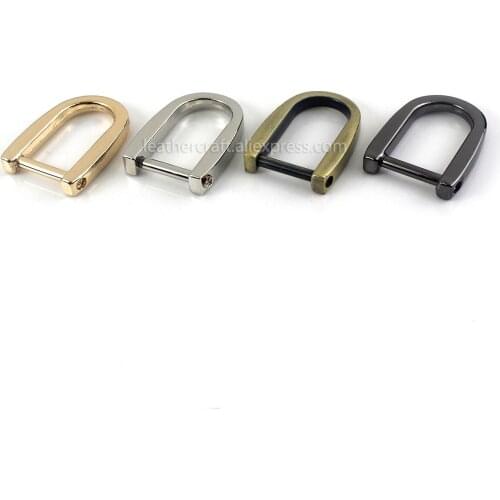 1pcs Metal Detachable Open Screw D Ring Buckle Shackle Clasp for Leather Craft Bag Strap Belt Handle Shoulder Webbing