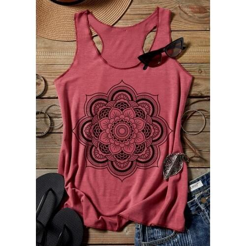 Fashion Tees Sleeveless Tops Female Floral O-Neck Tanks For Women tee shirt camisetas verano mujer 2019 Tank Top Summer Clothes