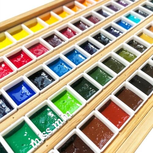 M.Graham Artist-Grade Watercolor Paint 1ml 2ml 70colors Bamboo Wooden Palette Mini Pack Acuarelas Pigment