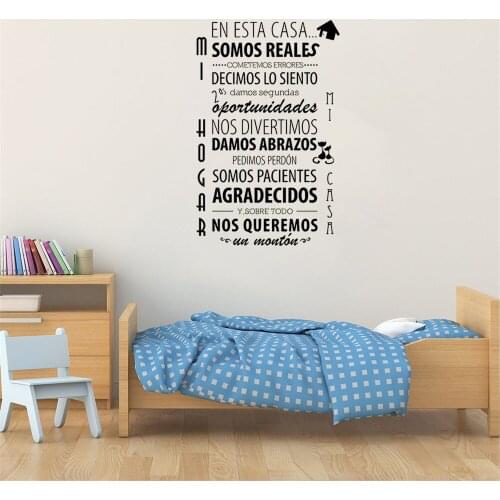EN ESTA CASA Quote Wall Sticker Spanish House Rules Home Decor For Living room Bedroom Decals Vinyl Art Mural RU4046