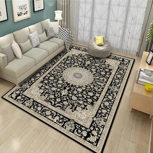 Floor Mat Carpet Hallway Exquisite Retro Style Polyester Rug Bright-colored Wide Application Carpe for Home Living Room