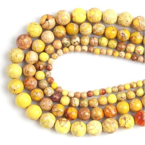 Natural Emperor Turquoises Stone Beads Round Loose Beads 15'' 4/6/8/10/12/14mm For Jewelry Making DIY Bracelet Necklace