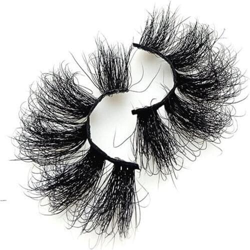 NEW 1 Pair 3D Mink Hair 25MM False Eyelashes Long Wispies Multilayers Fluffy Eyelashes Cruelty-Free Handmade Eye Makeup Tools
