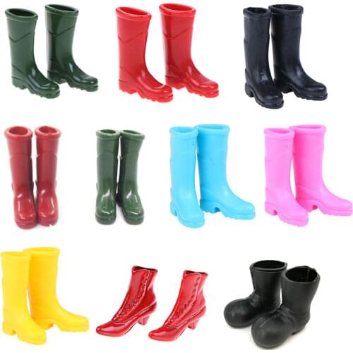 New 1Pair Rubber Rain Boots High Heels Sandals Home Garden Yard Decoration 1/12 Scale Dollhouse Miniature