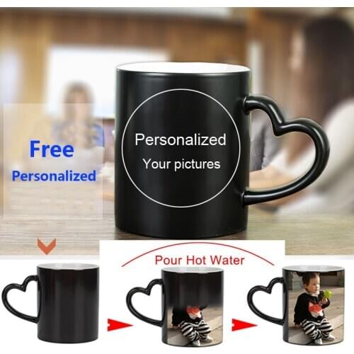 1Pcs New 350mL DIY Personalized Magic Mug Heat Sensitive Ceramic Mug Color Changing Coffee Mugs Milk Tea Cup Gift Print Pictures