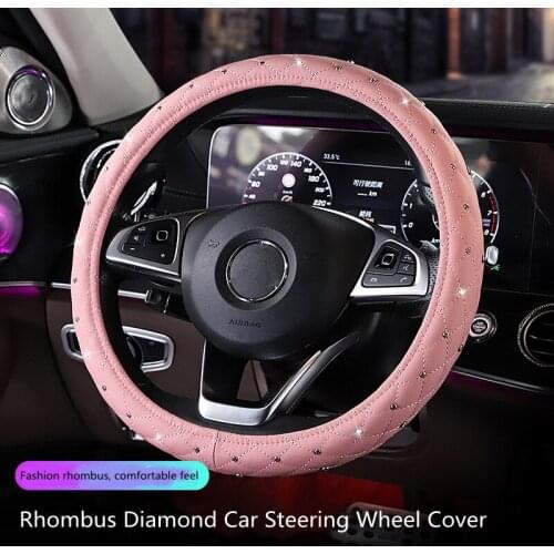 New Diamond Bowknot Houndstooth Simple Fashion Four Seasons Universal Car Interior Steering Wheel Cover Ornament