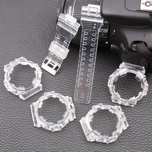Men and women transparent resin strap suitable for G-SHOCK Casio GA-700 735 waterproof sports strap case 16mm