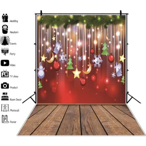 Christmas stars Tree Wood Floor Gift Candle Family Shoot Photocall Child Baby Photo Background Photo Backdrop