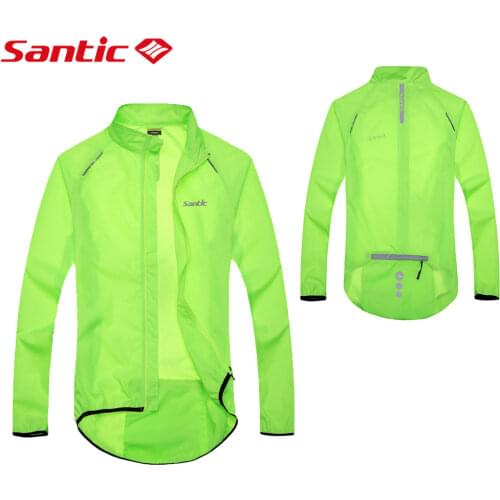 Santic Men Cycling Jackets Windproof Skin Coat Sun-protective Anti-splashing UPF30+ Raincoat Asian Size